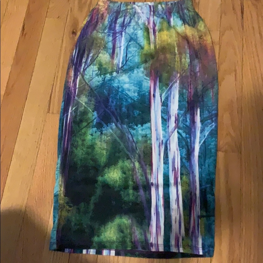 Topshop Rainforest Midi Skirt